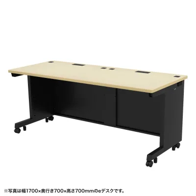 【新品/取寄品/代引不可】<別途送料>eデスク(ブラック+薄い木目)W1700xD750xH720<受注生産品> ED-SK17075BKLM72
