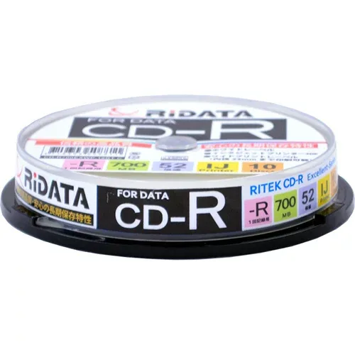 RiDATA データ用CD−R 700MB 1−52倍速 ホワイトワイドプリンタブル スピンドルケース CD−R700EXWP.10RT C 1パック(10枚)