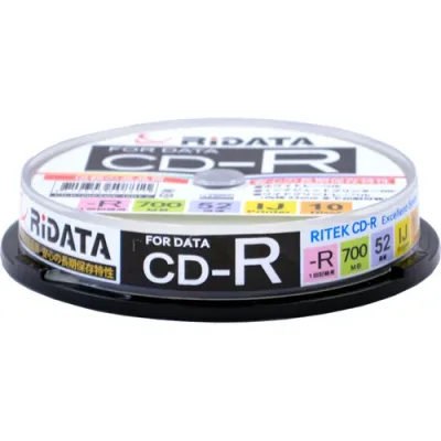 RiDATA データ用CD−R 700MB 1−52倍速 ホワイトワイドプリンタブル スピンドルケース CD−R700EXWP.10RT C 1パック(10枚)