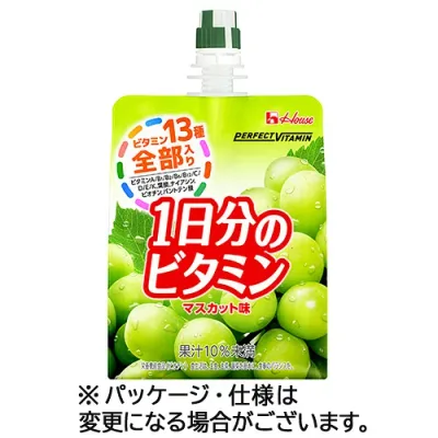 【お取寄せ品】 ハウスウェルネスフーズ PERFECT VITAMIN 1日分のビタミンゼリー マスカット味 180g 1ケース(24パック) 【送料無料】
