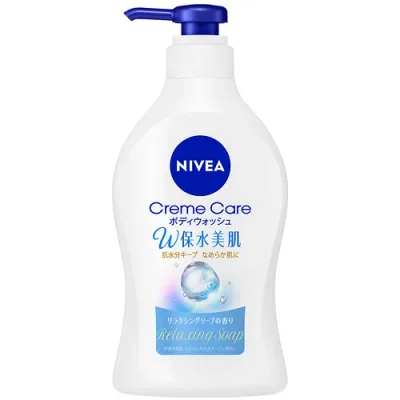 花王 ニベア クリームケア ボディウォッシュ W保水美肌 リラクシングソープの香り ポンプ 470ml 1本