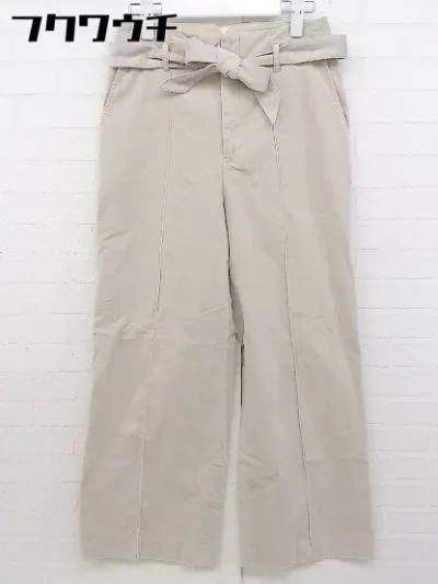◇ ◎ LAUTREAMONT ロートレアモン ベルト付 ワイド パンツ サイズ36 ベージュ レディース 【中古】
