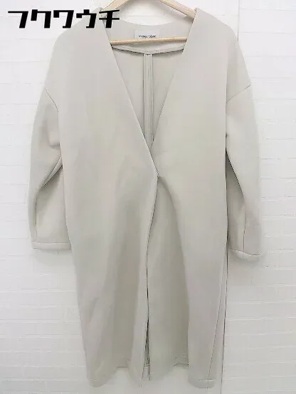■ le coeur blanc ルクールブラン 長袖 ノーカラーコート サイズ38 ライトグレー レディース 【中古】