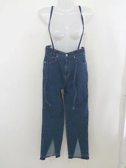 ◇ ◎ SOMETHING 別注 FREAK'S STORE サスペンダー付 20SS デニム ジーンズ パンツ サイズXS インディゴ レディース 【中古】