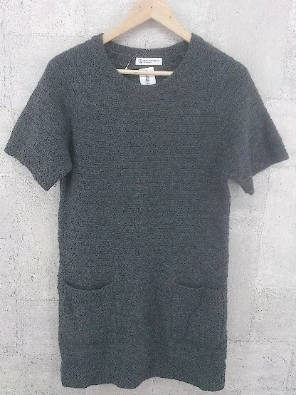 ◇ BEAUTY&YOUTH UNITED ARROWS アンゴラ混 ラメ ウール ニット 半袖 膝丈 チュニック ワンピース グレー レディース 【中古】