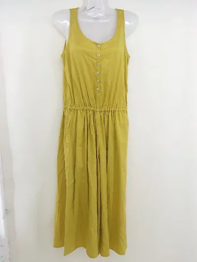 ◇ ◎ ironari イロナリ ウエストゴム ワイド ノースリーブ サロペット サイズ1 イエロー レディース 【中古】