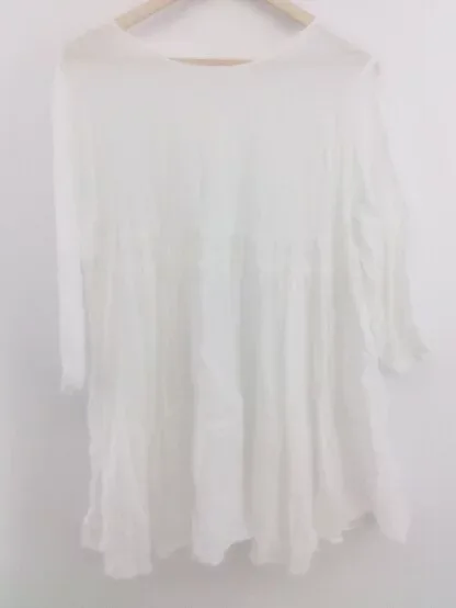 ◇ studio CLIP スタディオクリップ リボン 長袖 ミニ ワンピース チュニック サイズF オフホワイト レディース P 【中古】