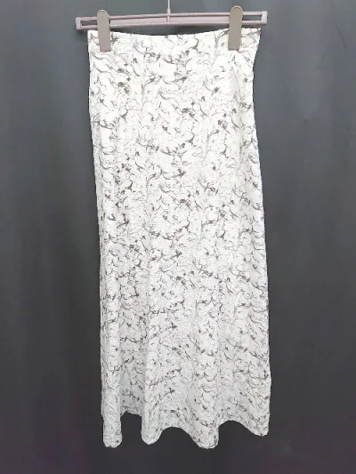 ◇ ⊂ natural couture ナチュラルクチュール 総柄 ロング フレア スカート サイズF ライトベージュ ブラウン レディース P 【中古】