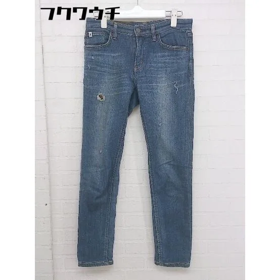 ◇ EDWIN エドウィン ストレッチ ダメージ加工 ジーンズ デニム スキニーパンツ サイズ XS インディゴ レディース 【中古】 【中古】