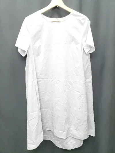 ◇ ⊂ Φ COS コス コットン 半袖 膝下丈 ワンピース サイズ36 グレー レディース P 【中古】