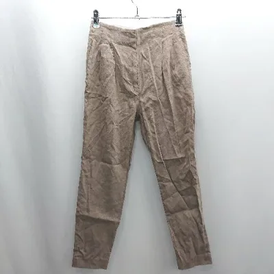 ◇ Θ DES PR?S デ・プレ テーパード リネンパンツ サイズ32 ブラウン レディース E 【中古】