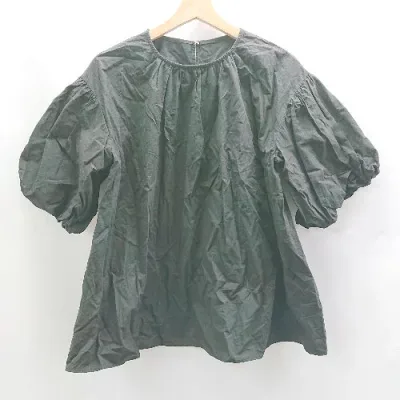 ◇ ⊂ SHENERY パフスリーブ 半袖 ブラウス サイズF ブラック レディース E 【中古】