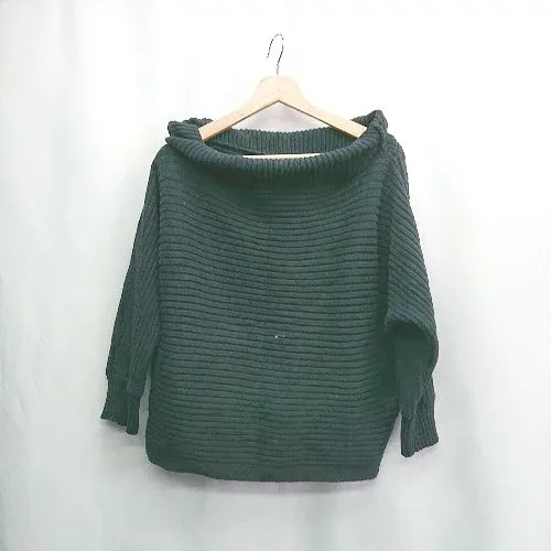 ◇ ⊂ antiqua アンティカ 七分袖 ニット サイズF ブラック系 レディース E 【中古】