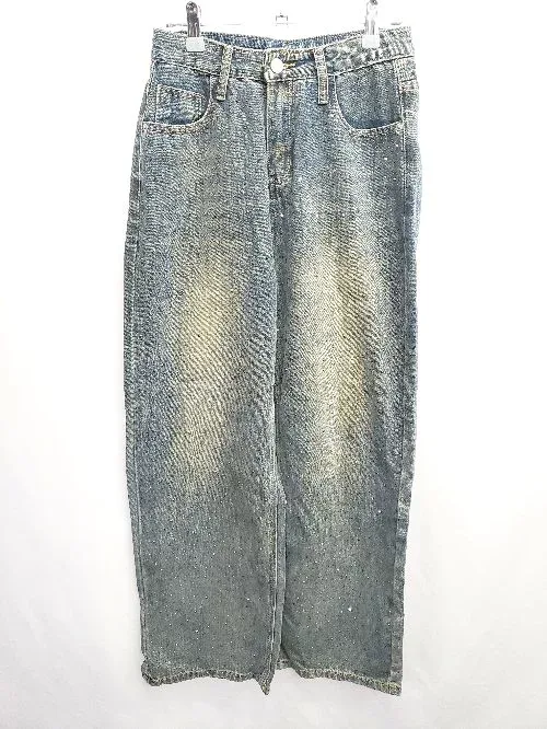 ◇ Θ SHAGGIE シャギー ストーン デニム パンツ ジーンズ サイズS ブルー レディース E 【中古】