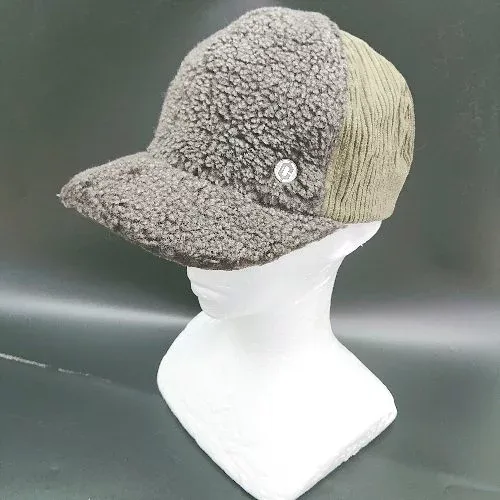 ◇ ⊇ clef クレ 異素材ミックス ボア コーデュロイ キャップ カーキ系 サイズ表記なし メンズ E 【中古】