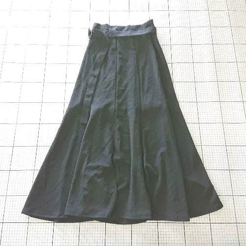 ◇ Θ NICE CLAUP ナイスクラップ ベルト付き ロング丈 マーメイド スカート サイズM ブラック系 レディース E 【中古】