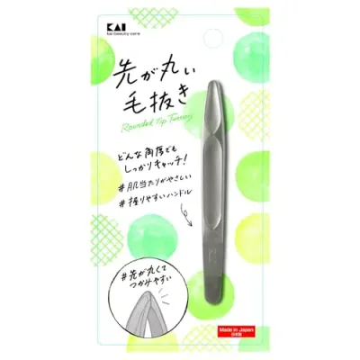 貝印 KAI 先が丸い 毛抜き 優しい肌当たり ピンセット用 広範囲 くぼみ KQ3211