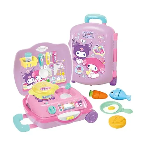 AGATSUMA My Melody Kuromi carry case is strange! Kitchen set for ages 2 and up