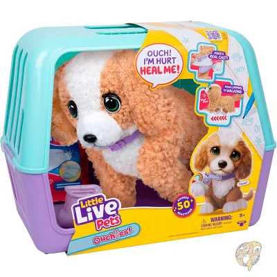 【15日最大2000円クーポン】リトルライブペット Little Live Pets オーチーズ Ouchies ヘーゼル ザ プードル ぬいぐるみ 50種類以上のサウンド付き 足を引きずって歩く 子犬 おもちゃ キャリア のお子様向けインタラクティブなおもちゃ犬 おもちゃ クリスマス