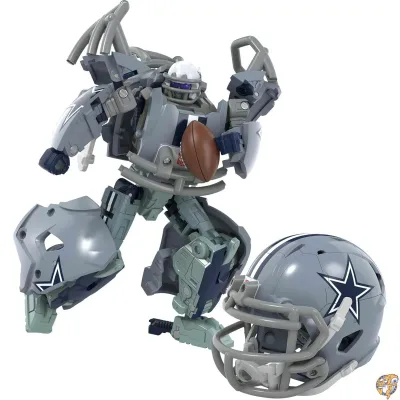 トランスフォーマー NFL ダラス・カウボーイズ スターブリッツ 5.5インチ アクションフィギュア ロボットからヘルメットに変更 フットボールおもちゃ 対象年齢8歳以上