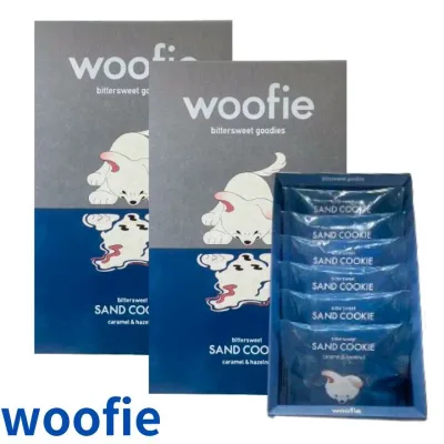 2個セット送料無料【ウーフィサンドクッキー 6個入り 】ウーフィ 『woofie サンドクッキー 6個入り』(キャラメル&ヘーゼルナッツ) スイーツ お菓子 ラングドシャ 東京土産 手土産 お供え物 お菓子 銘菓