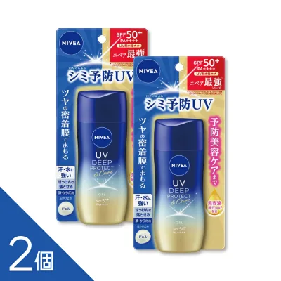 【2個】花王『ニベアUV ディーププロテクト&ケア ジェル 80g』SPF50+ PA++++ 日焼け止め UVジェル 顔・からだ用