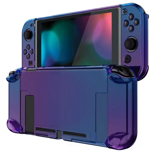 eXtremeRate PlayVital Nintendo Switchコンソールに対応用バックカバー、スイッチジョイコンハンドヘルド対応用分離可能プロテクターハードシェル、Nintendo