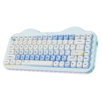 YUNZII C75 ワイヤレス メカニカルキーボード 75%レイアウト ホットスワップ対応 クリーミーキーボード NKRO PBT MOA キーキャップ RGBバックライト ガスケットマウント 可愛いケーキデザイン BT5…
