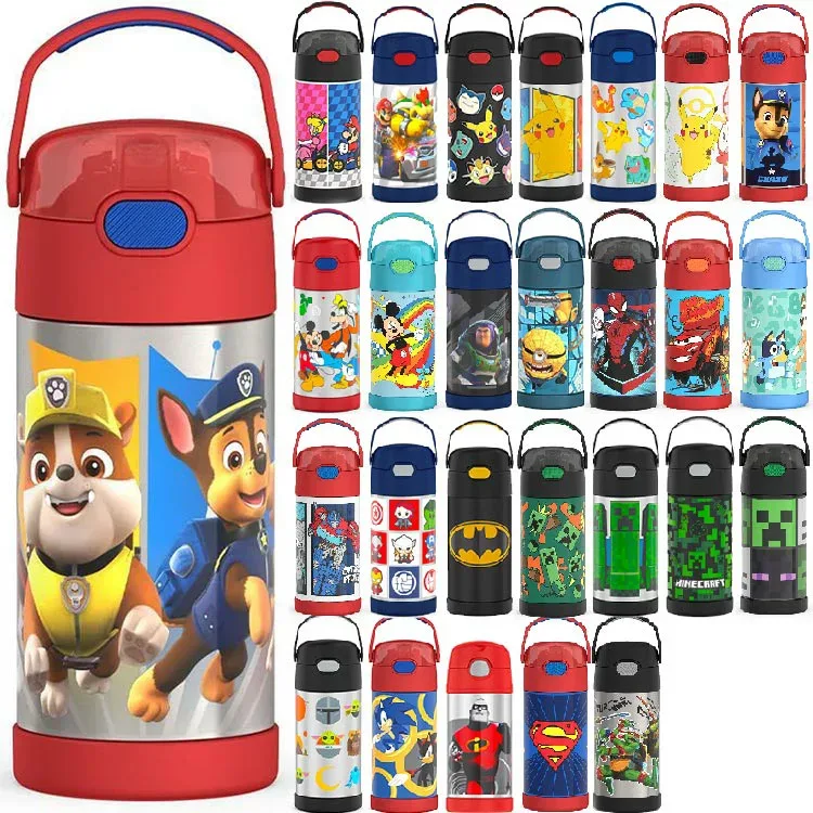 サーモス ストロー 水筒 子供 350ml THERMOS ステンレス ストローマグ 保冷 男の子 カーズ トイストーリー マリオ トーマス ミニオン