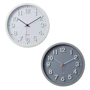 【直送品・大感謝価格 】掛け時計 ラウンド ホワイトorグレー