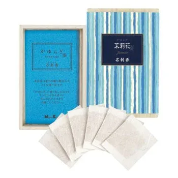 日本香堂 かゆらぎ 茉莉花 名刺香 桐箱6入 38468【お寄せ品、返品キャンセル不可。欠品終売時連絡あり】