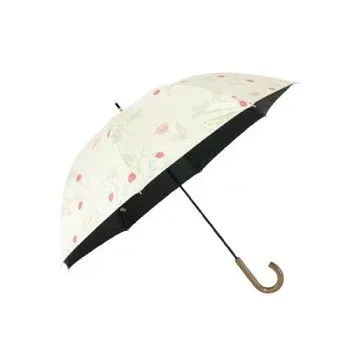 【メーカー直送(大型)】三国 グラスファイバー骨 裏黒コーティング晴雨兼用長傘 Mansikka(マンシッカ) アイボリー S1518024【お寄せ品、返品キャンセル不可。欠品終売時連絡あり】