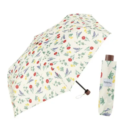 【直送品 北海道沖縄離島不可】【耐風骨】 ナチュラルリーフ 折傘 レッド【返品キャンセル不可】