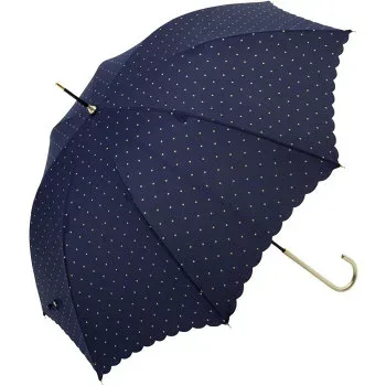 【メーカー直送(大型)】長傘 55cm ドットグリッターヒートカット B-130122 ネイビー【お寄せ品、返品キャンセル不可。欠品終売時連絡あり】