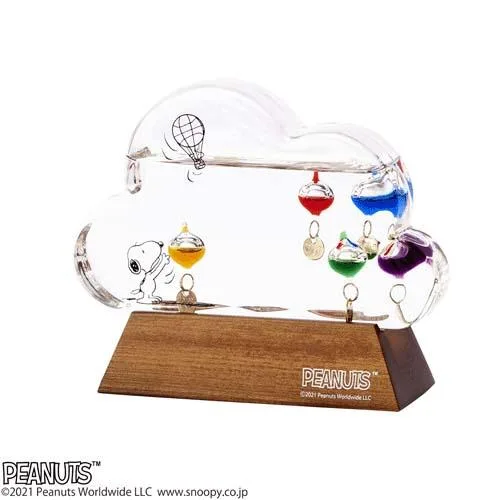 【直送品 北海道沖縄離島不可】スヌーピーガラスフロート温度計 クラウド【返品キャンセル不可】