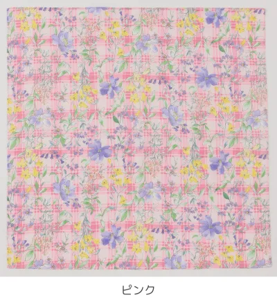 【直送品 北海道沖縄離島不可】フラワーハンカチ 26SS 全3色 ピンク サックス スカイブルー 【5個セット】【返品キャンセル不可】