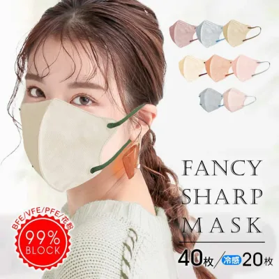 \★まとめ買い限定!クーポンで最大450円オフ★/接触 冷感 マスク 20枚 40枚入り バイカラーマスク 小顔 フィット 使い捨て 不織布 バイカラー 立体マスク 3dマスク 99%カット 大人 子ども 防塵 花粉 風邪 男女兼用 花粉症 血色マスク 女性 プレゼント fancysharp mask