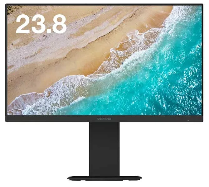 【送料無料】GREEN HOUSE GH-LCW24RH-BK デリバリー保守付き23.8型ディスプレイ PD65W/ USB Type-C/ HDMI/ DisplayPort/ LAN/ 1920×1080/ ブラック/ 5年保証/ ADSパネル採用【在庫目安:お取り寄せ】| 家電 ディスプレイ