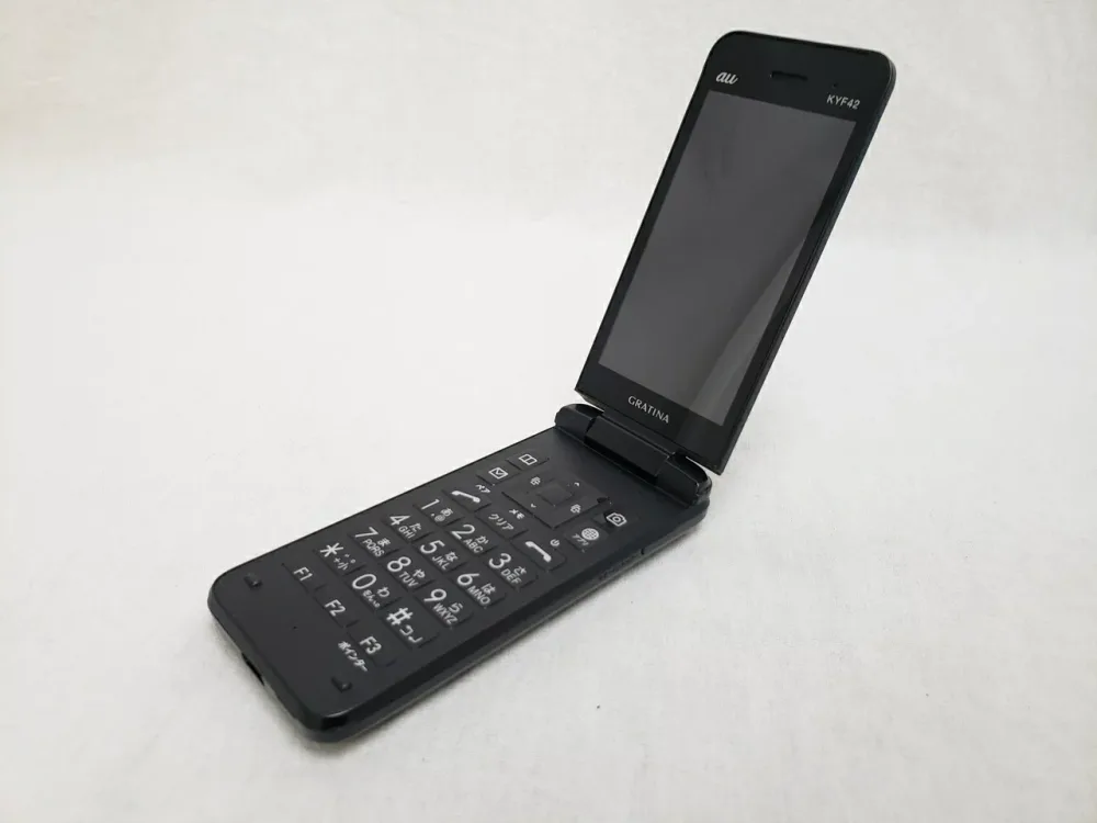 (中古) KYF42 ブラック /GRATINA 【SIMロック解除品】、au
