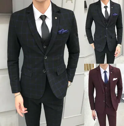 送料無料 ビジネススーツ フォーマルスーツ メンズスーツ スタイリッシュスーツ スーツセット 制服 上下セット 二つボタン カジュアルスーツ 卒業式 入学式 通勤 チェック柄 紳士服 2点セット ジャケット+パンツ 春 夏 秋 冬 s/m/l/xl/2xl/3xl/4xl/5xl