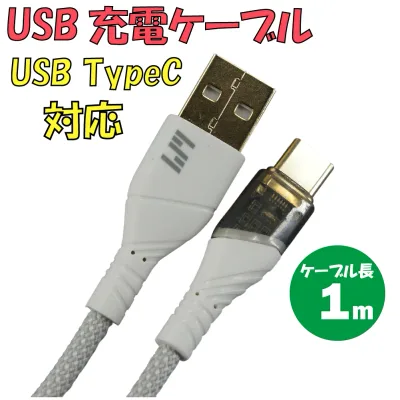 新品 USB充電ケーブル C-L511AC-GY TypeA → TypeC 最大電流:2.4A ケーブル長:1m カラー:グレー【180日保証】