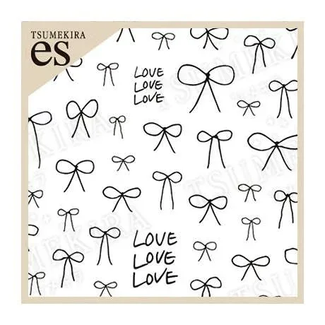 TSUMEKIRA(ツメキラ) ネイルシール es 手書きリボン 黒 ES-RBN-002 (メール便でお届けします。(代引き不可))