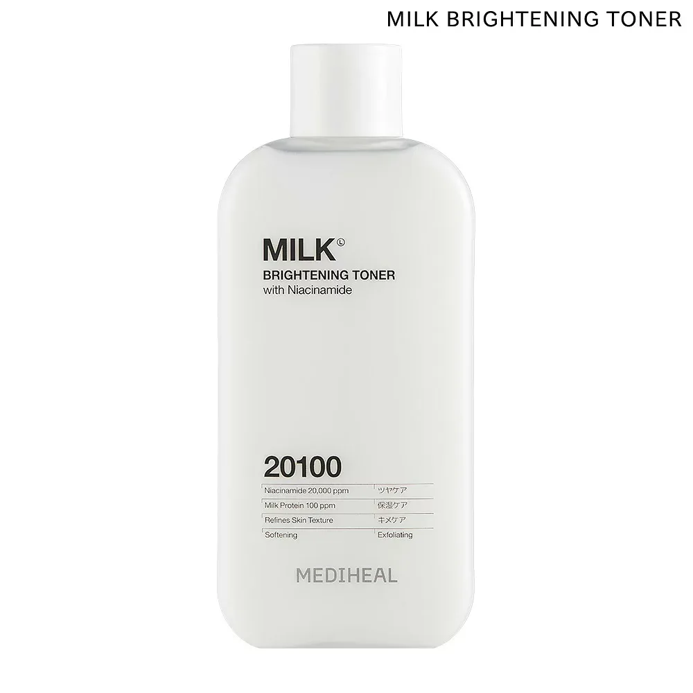 正規品 国内発送 MEDIHEAL メディヒール ミルクブライトニングトナー 300ml 韓国コスメ スキンケア 化粧水 保湿 肌荒れ防止 高保湿 乾燥肌 くすみ 乾燥対策 うるおい ツヤ肌 セラミド ヒアルロン酸 CICA ツボクサエキス ナイアシンアミド 【送料無料】【翌日配送対応】