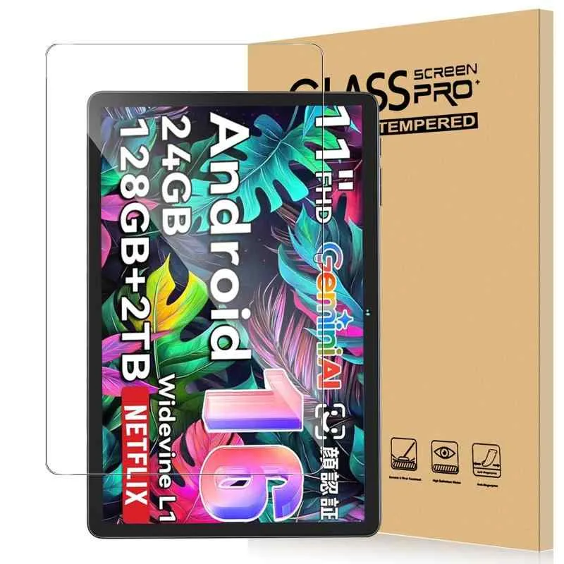 For TABWEE W90/Tabwee T90 フィルム 11インチ タブレット Tabwee T90 android 16 対応 ガラスフィルム 高感度タッチ 高透過率 硬度9H 指紋防止 Greerass 気泡防止 撥水撥油 耐衝撃 貼り付け簡単