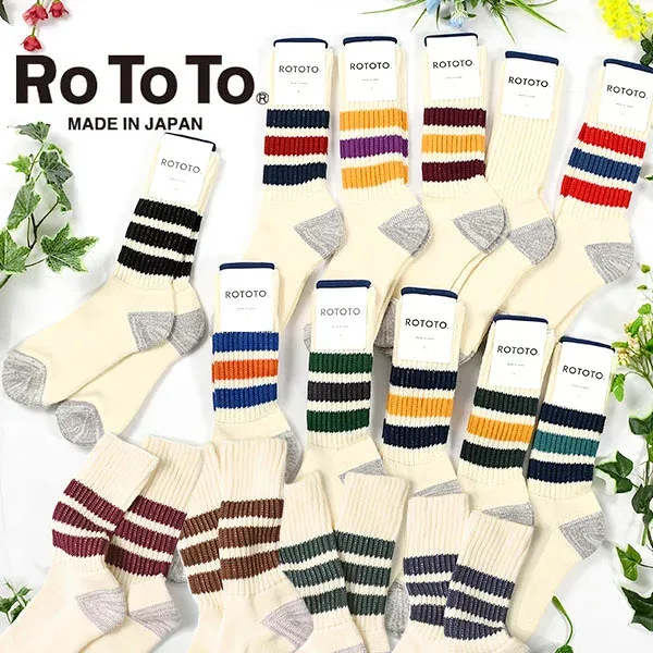 ネコポス発送!靴下 RoToTo ロトト COARSE RIBBED OLD SCHOOL SOCKS コース リブ オールドスクール ソックス メンズ レディース R1255 日本製 made in japan