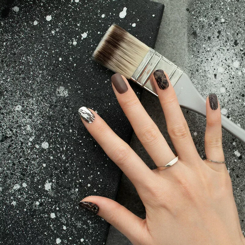 esshimo エッシーモ Fit Fix gel nail Midnight Storm ミッドナイト ストーム 貼るだけ 硬化 エシカルネイル ハンド ジェルネイルシール デザインネイル ネイルステッカー sss