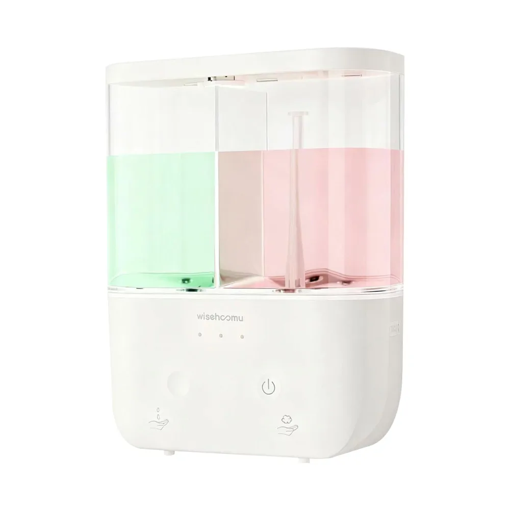 ソープディスペンサー 泡 液体 泡タイプ+液体タイプ 大容量 500ml+500ml WISEHOOMU TYPE-C充電式 壁掛け ハンドソープ オートディスペンサー 自動 詰め替え 吐出量3段階調節 オートセンサー ノータ