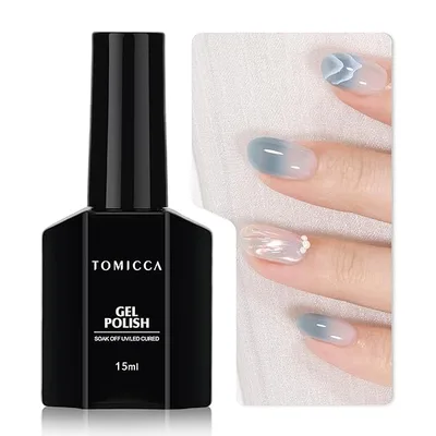 TOMICCA ジェルネイル シアーカラージェル 単色 透明感ある 15ml UV/LED対応 初心者&プロ適用 ポリッシュタイプ セルフネイル(グレーブルー)