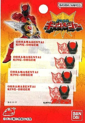 キャラクター ネームテープ 王様戦隊 キング オージャー ( 大きさ 約2×6cm )4枚入り ( おうさませんたい 巨大 ロボット レジェンド キングオージャー ネームラベル ネームタグ アイロン お名前 おなまえ ハンドメイド 手芸用品 入園 入学 )