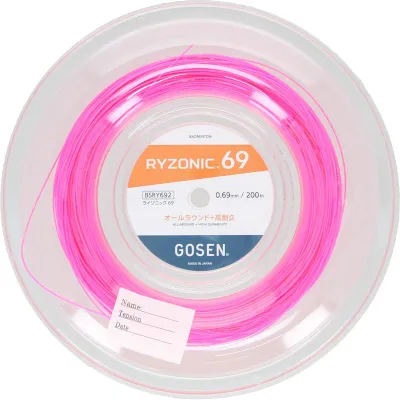 ゴーセン GOSEN RYZONIC69 ロール ピンクバドミントン ガット・ラバー ガット(bsry692pi)